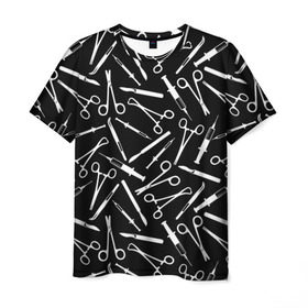 Мужская футболка 3D с принтом Шприцы в Санкт-Петербурге, 100% полиэфир | прямой крой, круглый вырез горловины, длина до линии бедер | doctor | врач | доктор | инструмент | медик | медицина | скальпель