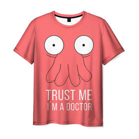 Мужская футболка 3D с принтом Доктор в Санкт-Петербурге, 100% полиэфир | прямой крой, круглый вырез горловины, длина до линии бедер | doctor | futurama | trust me | верь мне | врач | доктор | зойдберг | медик | медицина | футурама