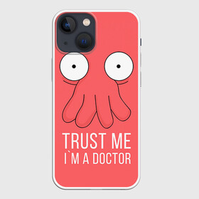 Чехол для iPhone 13 mini с принтом Доктор в Санкт-Петербурге,  |  | doctor | futurama | trust me | верь мне | врач | доктор | зойдберг | медик | медицина | футурама
