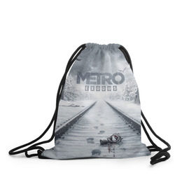 Рюкзак-мешок 3D с принтом METRO: Exodus в Санкт-Петербурге, 100% полиэстер | плотность ткани — 200 г/м2, размер — 35 х 45 см; лямки — толстые шнурки, застежка на шнуровке, без карманов и подкладки | horror | metro | metro 2033 | redux | игра | метро | хоррор