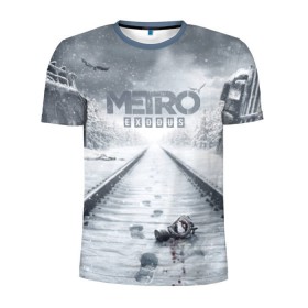 Мужская футболка 3D спортивная с принтом METRO: Exodus в Санкт-Петербурге, 100% полиэстер с улучшенными характеристиками | приталенный силуэт, круглая горловина, широкие плечи, сужается к линии бедра | Тематика изображения на принте: horror | metro | metro 2033 | redux | игра | метро | хоррор