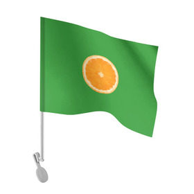 Флаг для автомобиля с принтом Низкополигональный апельсин в Санкт-Петербурге, 100% полиэстер | Размер: 30*21 см | lowpoly | polygonal | апельсин | зеленый | оранджевый | полигон | полигональный | полигоны | яркий
