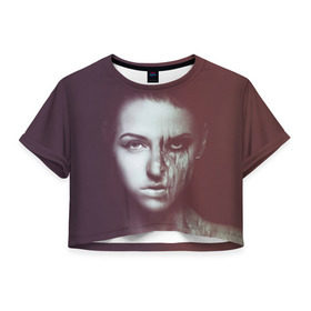 Женская футболка 3D укороченная с принтом Chelsea Grin 1 в Санкт-Петербурге, 100% полиэстер | круглая горловина, длина футболки до линии талии, рукава с отворотами | chelsea grin