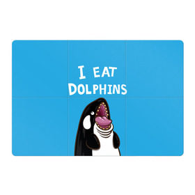 Магнитный плакат 3Х2 с принтом Я ем дельфинов в Санкт-Петербурге, Полимерный материал с магнитным слоем | 6 деталей размером 9*9 см | Тематика изображения на принте: дельфины | касатка