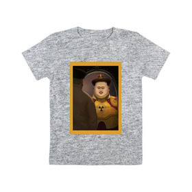 Детская футболка хлопок с принтом Счастливый Ким в Санкт-Петербурге, 100% хлопок | круглый вырез горловины, полуприлегающий силуэт, длина до линии бедер | ким чен ын | северная корея