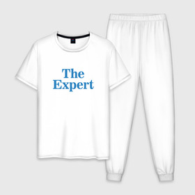 Мужская пижама хлопок с принтом Эксперт в Санкт-Петербурге, 100% хлопок | брюки и футболка прямого кроя, без карманов, на брюках мягкая резинка на поясе и по низу штанин
 | Тематика изображения на принте: the expert | президент | сша | эксперт