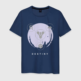 Мужская футболка хлопок с принтом Planet в Санкт-Петербурге, 100% хлопок | прямой крой, круглый вырез горловины, длина до линии бедер, слегка спущенное плечо. | destiny | destiny 2 | дестени | космос
