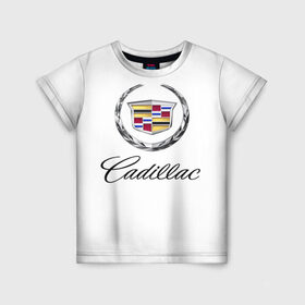 Детская футболка 3D с принтом Cadillac в Санкт-Петербурге, 100% гипоаллергенный полиэфир | прямой крой, круглый вырез горловины, длина до линии бедер, чуть спущенное плечо, ткань немного тянется | Тематика изображения на принте: авто | кадиллак | марка | машина