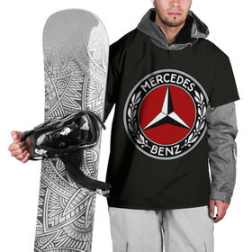 Накидка на куртку 3D с принтом Mercedes-Benz в Санкт-Петербурге, 100% полиэстер |  | car | germany | logo | make | mercedes benz | автомобиль | германия | логотип | марка | мерседес бенц