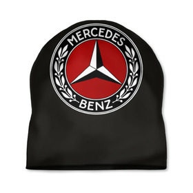 Шапка 3D с принтом Mercedes-Benz в Санкт-Петербурге, 100% полиэстер | универсальный размер, печать по всей поверхности изделия | car | germany | logo | make | mercedes benz | автомобиль | германия | логотип | марка | мерседес бенц