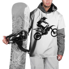 Накидка на куртку 3D с принтом Мотокросс в Санкт-Петербурге, 100% полиэстер |  | motocross | motorcycle | motorcyclist | silhouette | speed | stencil | мотокросс | мотоцикл | мотоциклист | силуэт | скорость | трафарет