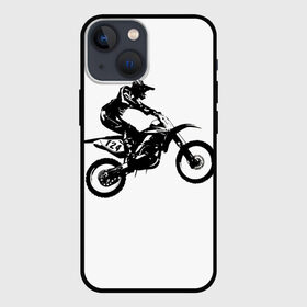 Чехол для iPhone 13 mini с принтом Мотокросс в Санкт-Петербурге,  |  | motocross | motorcycle | motorcyclist | silhouette | speed | stencil | мотокросс | мотоцикл | мотоциклист | силуэт | скорость | трафарет