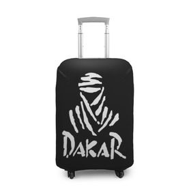 Чехол для чемодана 3D с принтом Dakar в Санкт-Петербурге, 86% полиэфир, 14% спандекс | двустороннее нанесение принта, прорези для ручек и колес | dakar | desert | logo | race | rally | sign | гонки | дакар | знак | логотип | пустыня | ралли