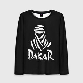 Женский лонгслив 3D с принтом Dakar в Санкт-Петербурге, 100% полиэстер | длинные рукава, круглый вырез горловины, полуприлегающий силуэт | dakar | desert | logo | race | rally | sign | гонки | дакар | знак | логотип | пустыня | ралли