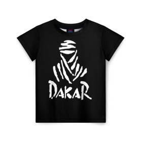 Детская футболка 3D с принтом Dakar в Санкт-Петербурге, 100% гипоаллергенный полиэфир | прямой крой, круглый вырез горловины, длина до линии бедер, чуть спущенное плечо, ткань немного тянется | dakar | desert | logo | race | rally | sign | гонки | дакар | знак | логотип | пустыня | ралли