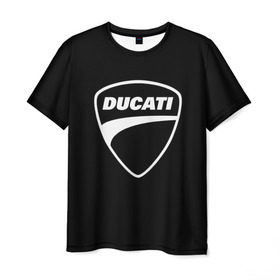Мужская футболка 3D с принтом Ducati в Санкт-Петербурге, 100% полиэфир | прямой крой, круглый вырез горловины, длина до линии бедер | авто | дукати | марка | машина