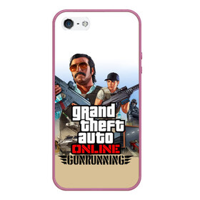 Чехол для iPhone 5/5S матовый с принтом GTA Online GUNRUNNING в Санкт-Петербурге, Силикон | Область печати: задняя сторона чехла, без боковых панелей | auto | grand | gta | gta5 | rockstar | theft | гта | рокстар