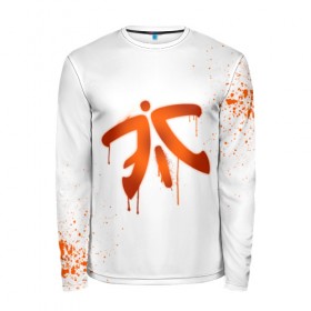 Мужской лонгслив 3D с принтом cs:go - Fnatic (White collection) в Санкт-Петербурге, 100% полиэстер | длинные рукава, круглый вырез горловины, полуприлегающий силуэт | Тематика изображения на принте: cs go | fnatic | кс го | фнатик