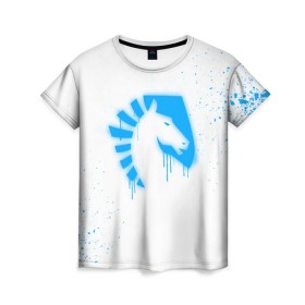 Женская футболка 3D с принтом cs:go - Liquid team (White collection) в Санкт-Петербурге, 100% полиэфир ( синтетическое хлопкоподобное полотно) | прямой крой, круглый вырез горловины, длина до линии бедер | 0x000000123 | cs go | liquid | white | кс го | ликвид