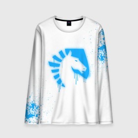 Мужской лонгслив 3D с принтом cs:go - Liquid team (White collection) в Санкт-Петербурге, 100% полиэстер | длинные рукава, круглый вырез горловины, полуприлегающий силуэт | Тематика изображения на принте: 0x000000123 | cs go | liquid | white | кс го | ликвид