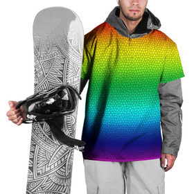 Накидка на куртку 3D с принтом Радуга (Витражный Градиент) в Санкт-Петербурге, 100% полиэстер |  | Тематика изображения на принте: gradient | rainbow | витраж | градиент | радуга
