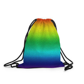 Рюкзак-мешок 3D с принтом Радуга (Витражный Градиент) в Санкт-Петербурге, 100% полиэстер | плотность ткани — 200 г/м2, размер — 35 х 45 см; лямки — толстые шнурки, застежка на шнуровке, без карманов и подкладки | gradient | rainbow | витраж | градиент | радуга