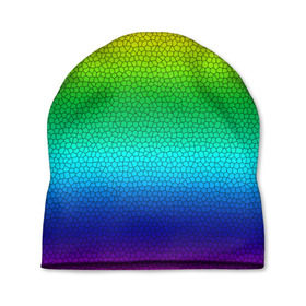 Шапка 3D с принтом Радуга (Витражный Градиент) в Санкт-Петербурге, 100% полиэстер | универсальный размер, печать по всей поверхности изделия | gradient | rainbow | витраж | градиент | радуга