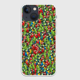 Чехол для iPhone 13 mini с принтом Попугаи в Санкт-Петербурге,  |  | ара | животные | паттрен | попугай | птицы | птички | текстура | тропики