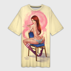 Платье-футболка 3D с принтом Pin Up Pop Art Girl в Санкт-Петербурге,  |  | Тематика изображения на принте: comics | girl | lollipop | pin up | pop art | арт | девочка | дизайн | конфетка | лолита | милая | мода | пафос | поп арт | сосательная | стиль | чупа чупс