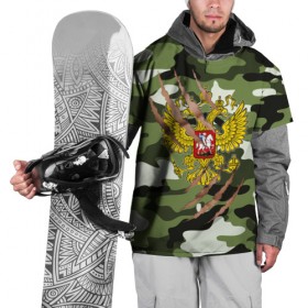 Накидка на куртку 3D с принтом Рваный камуфляж мужской в Санкт-Петербурге, 100% полиэстер |  | 