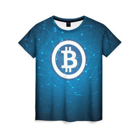 Женская футболка 3D с принтом Bitcoin Blue - Биткоин в Санкт-Петербурге, 100% полиэфир ( синтетическое хлопкоподобное полотно) | прямой крой, круглый вырез горловины, длина до линии бедер | bitcoin | ethereum | litecoin | биткоин | интернет | крипта | криптовалюта | лайткоин | майнинг | технологии | эфир