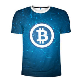 Мужская футболка 3D спортивная с принтом Bitcoin Blue - Биткоин в Санкт-Петербурге, 100% полиэстер с улучшенными характеристиками | приталенный силуэт, круглая горловина, широкие плечи, сужается к линии бедра | bitcoin | ethereum | litecoin | биткоин | интернет | крипта | криптовалюта | лайткоин | майнинг | технологии | эфир