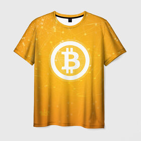 Мужская футболка 3D с принтом Bitcoin - Биткоин в Санкт-Петербурге, 100% полиэфир | прямой крой, круглый вырез горловины, длина до линии бедер | bitcoin | ethereum | litecoin | биткоин | интернет | крипта | криптовалюта | лайткоин | майнинг | технологии | эфир