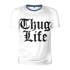 Мужская футболка 3D спортивная с принтом Thug Life в Санкт-Петербурге, 100% полиэстер с улучшенными характеристиками | приталенный силуэт, круглая горловина, широкие плечи, сужается к линии бедра | 2pac | amaru | life | shakur | thug | thung | tupac