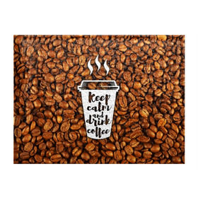 Обложка для студенческого билета с принтом keep calm and drink coffee в Санкт-Петербурге, натуральная кожа | Размер: 11*8 см; Печать на всей внешней стороне | coffee | keep calm | кофе