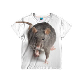 Детская футболка 3D с принтом Крыса в Санкт-Петербурге, 100% гипоаллергенный полиэфир | прямой крой, круглый вырез горловины, длина до линии бедер, чуть спущенное плечо, ткань немного тянется | животные | крыса | мышка | мышь