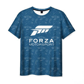 Мужская футболка 3D с принтом Forza Motorsport в Санкт-Петербурге, 100% полиэфир | прямой крой, круглый вырез горловины, длина до линии бедер | car | crew | dirt | flatout | grid | need | nfs | race | speed | гонки | машина | скорость