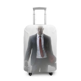 Чехол для чемодана 3D с принтом Hitman в тумане в Санкт-Петербурге, 86% полиэфир, 14% спандекс | двустороннее нанесение принта, прорези для ручек и колес | 