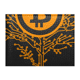 Обложка для студенческого билета с принтом Bitcoin Tree - Дерево Биткоин в Санкт-Петербурге, натуральная кожа | Размер: 11*8 см; Печать на всей внешней стороне | Тематика изображения на принте: bitcoin | blockchain | tree | биткоин | блокчейн | валюта | деньги | дерево | крипто | криптовалюта | майнинг | технологии