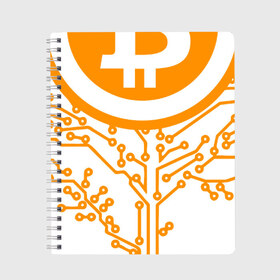 Тетрадь с принтом Bitcoin Tree - Дерево Биткоин в Санкт-Петербурге, 100% бумага | 48 листов, плотность листов — 60 г/м2, плотность картонной обложки — 250 г/м2. Листы скреплены сбоку удобной пружинной спиралью. Уголки страниц и обложки скругленные. Цвет линий — светло-серый
 | bitcoin | blockchain | tree | биткоин | блокчейн | валюта | деньги | дерево | крипто | криптовалюта | майнинг | технологии