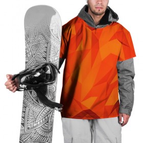 Накидка на куртку 3D с принтом Orange geometry в Санкт-Петербурге, 100% полиэстер |  | abstraction | абстракция | геометрия | грани | линии | полигоны | сочетания | текстура | треугольники