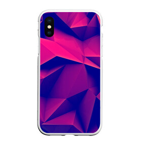 Чехол для iPhone XS Max матовый с принтом Violet polygon в Санкт-Петербурге, Силикон | Область печати: задняя сторона чехла, без боковых панелей | Тематика изображения на принте: 3d | abstraction | абстракция | геометрия | грани | линии | полигоны | розовый | сочетания | текстура | треугольники | фиолетовый