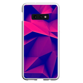 Чехол для Samsung S10E с принтом Violet polygon в Санкт-Петербурге, Силикон | Область печати: задняя сторона чехла, без боковых панелей | Тематика изображения на принте: 3d | abstraction | абстракция | геометрия | грани | линии | полигоны | розовый | сочетания | текстура | треугольники | фиолетовый