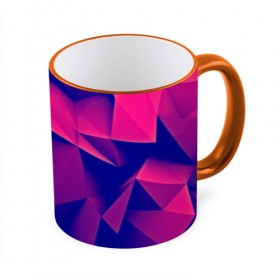 Кружка 3D с принтом Violet polygon в Санкт-Петербурге, керамика | ёмкость 330 мл | Тематика изображения на принте: 3d | abstraction | абстракция | геометрия | грани | линии | полигоны | розовый | сочетания | текстура | треугольники | фиолетовый