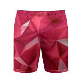 Мужские шорты 3D спортивные с принтом Розовые грани в Санкт-Петербурге,  |  | abstraction | polygon | абстракция | геометрия | грани | линии | полигоны | розовый | сочетания | текстура | треугольники