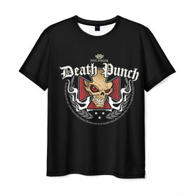 Мужская футболка 3D с принтом Five Finger Death Punch 2 в Санкт-Петербурге, 100% полиэфир | прямой крой, круглый вырез горловины, длина до линии бедер | 5fdp | ffdp | five finger death punch