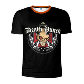 Мужская футболка 3D спортивная с принтом Five Finger Death Punch 2 в Санкт-Петербурге, 100% полиэстер с улучшенными характеристиками | приталенный силуэт, круглая горловина, широкие плечи, сужается к линии бедра | 5fdp | ffdp | five finger death punch