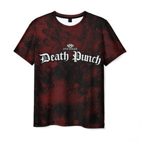 Мужская футболка 3D с принтом Five Finger Death Punch в Санкт-Петербурге, 100% полиэфир | прямой крой, круглый вырез горловины, длина до линии бедер | Тематика изображения на принте: 5fdp | ffdp | five finger death punch