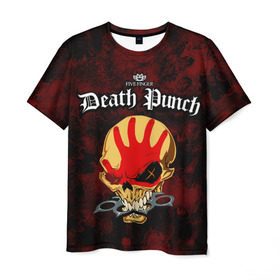 Мужская футболка 3D с принтом Five Finger Death Punch 4 в Санкт-Петербурге, 100% полиэфир | прямой крой, круглый вырез горловины, длина до линии бедер | 5fdp | ffdp | five finger death punch