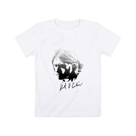 Детская футболка хлопок с принтом Курт Кобейн автограф в Санкт-Петербурге, 100% хлопок | круглый вырез горловины, полуприлегающий силуэт, длина до линии бедер |  kurt cobain |  nirvana |  курт кобейн | нирвана